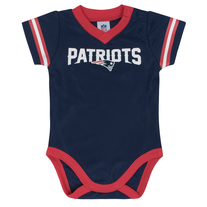 Baby Boys New England Patriots Short Sleeve Jersey Bodysuit-Gerber Childrenswear