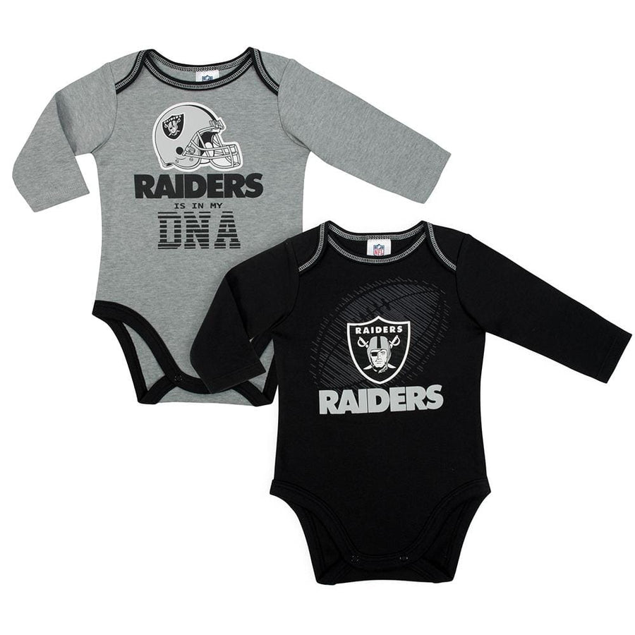 Las Vegas Raiders Baby Boys 2 Pack Long Sleeve Bodysuit-Gerber Childrenswear