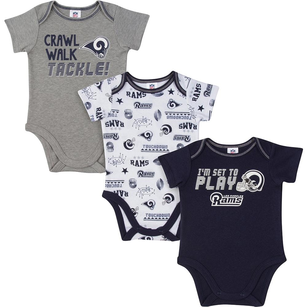 Rams Baby Boys 3-Pack Short Sleeve Bodysuit-Gerber Childrenswear