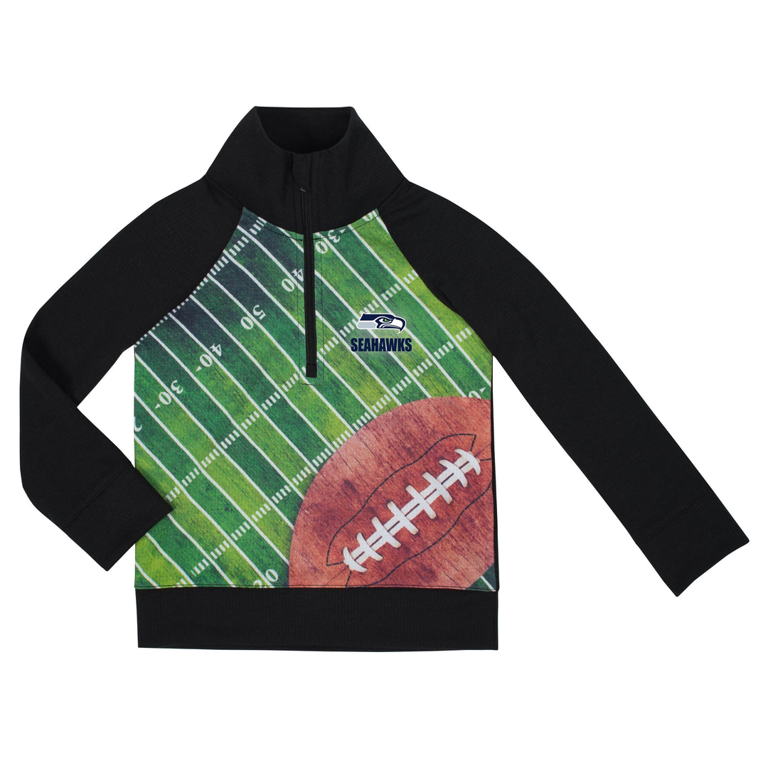 Seattle Seahawks Boys 1/4 Zip Jacket-Gerber Childrenswear