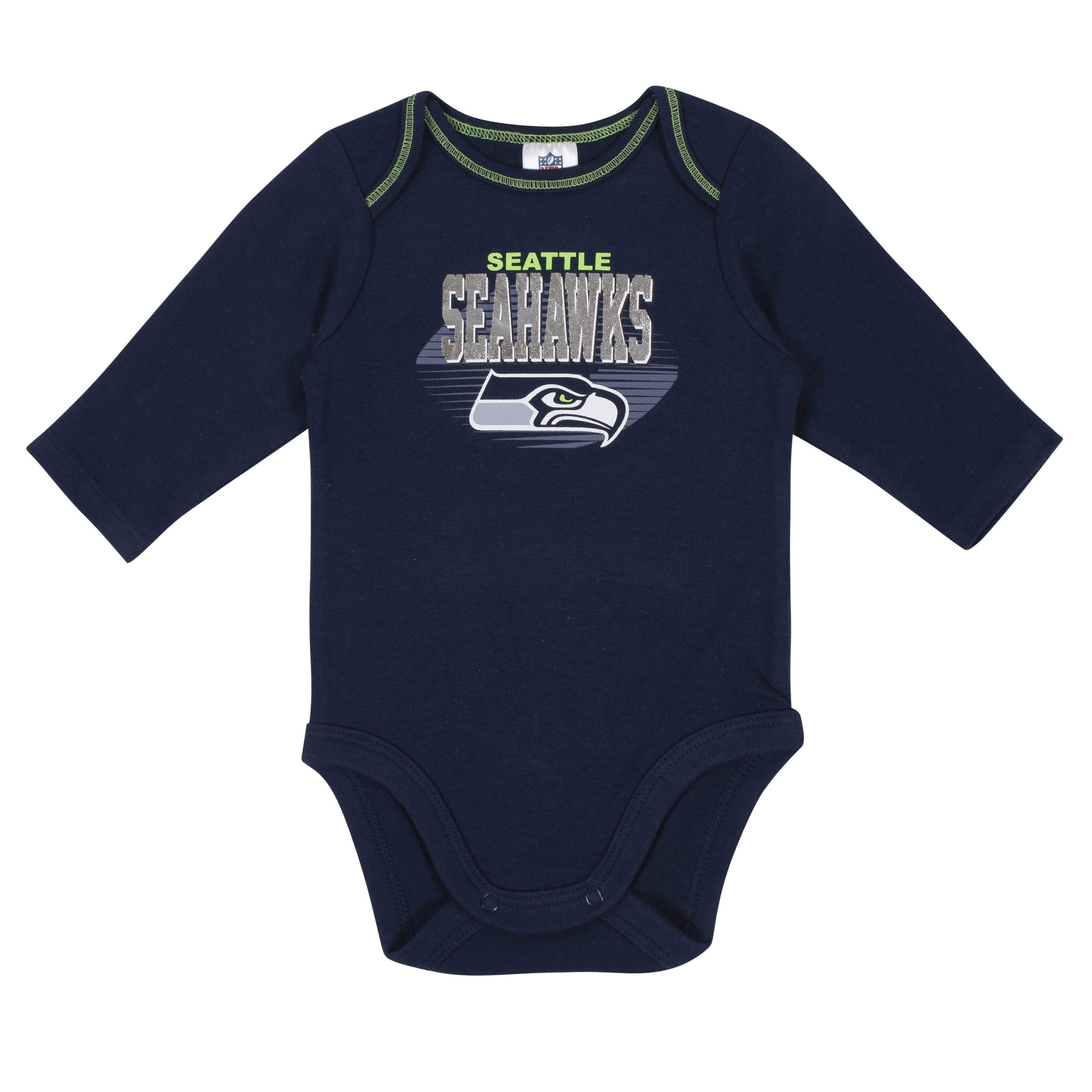 Baby Boys Seattle Seahawks Long Sleeve Bodysuit, 2-pack -Gerber Childrenswear