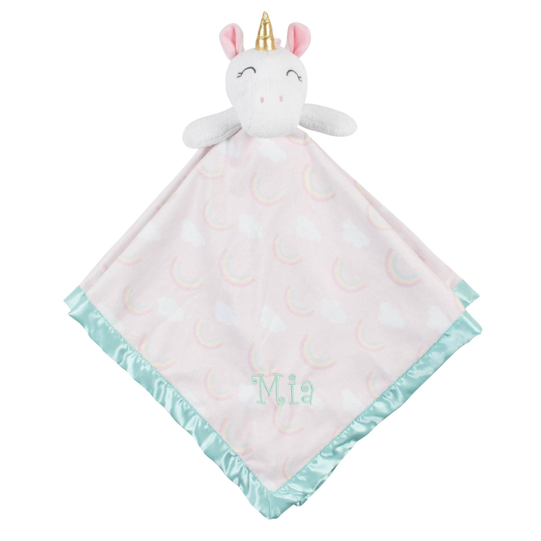 Embroidered Unicorn Baby Girls Security Blanket-Gerber Childrenswear