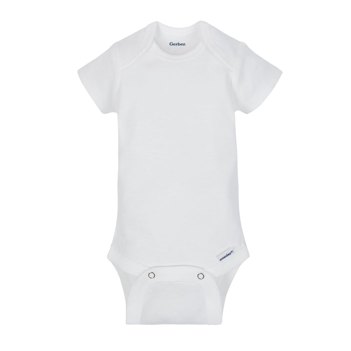 5-Pack White Short Sleeve Onesies® Bodysuits-Gerber Childrenswear