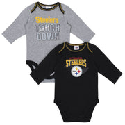 Baby Boys Pittsburgh Steelers Long Sleeve Bodysuit, 2-pack -Gerber Childrenswear