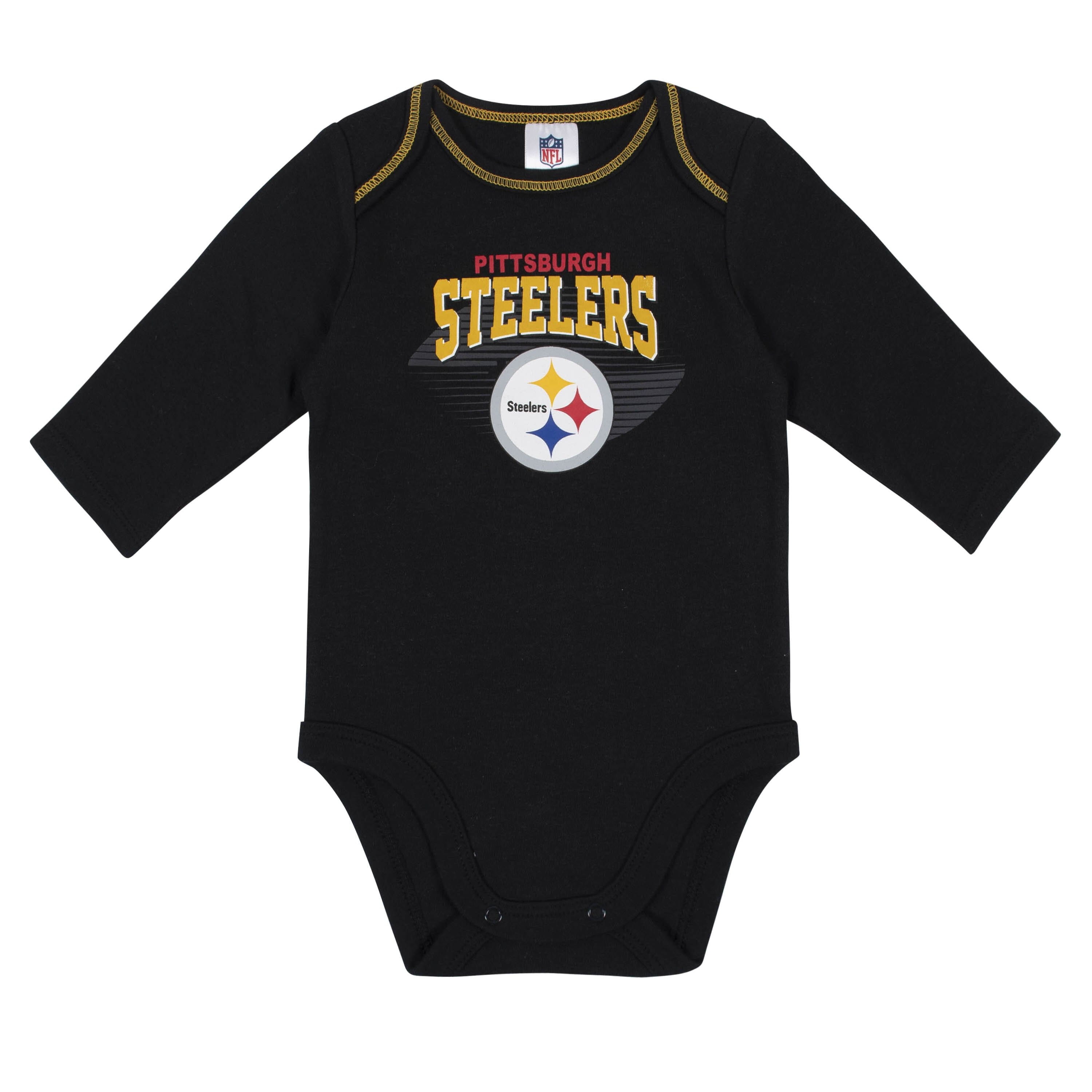 Baby Boys Pittsburgh Steelers Long Sleeve Bodysuit, 2-pack -Gerber Childrenswear