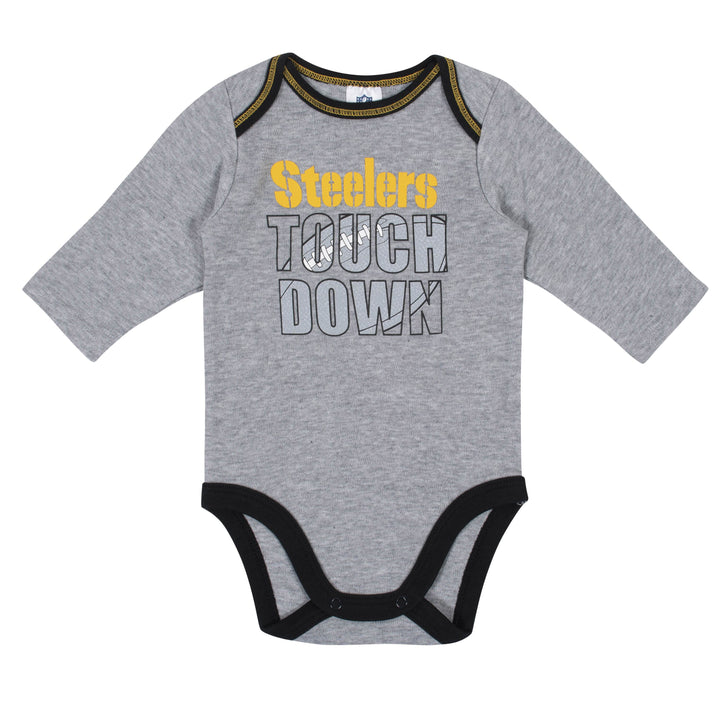 Baby Boys Pittsburgh Steelers Long Sleeve Bodysuit, 2-pack -Gerber Childrenswear