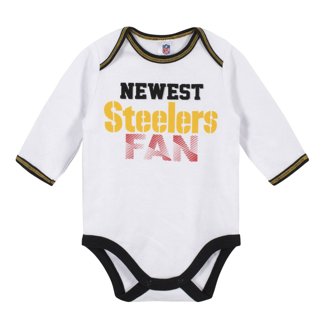 Baby Boys Pittsburgh Steelers 3-Piece Bodysuit, Pant and Cap Set-Gerber Childrenswear