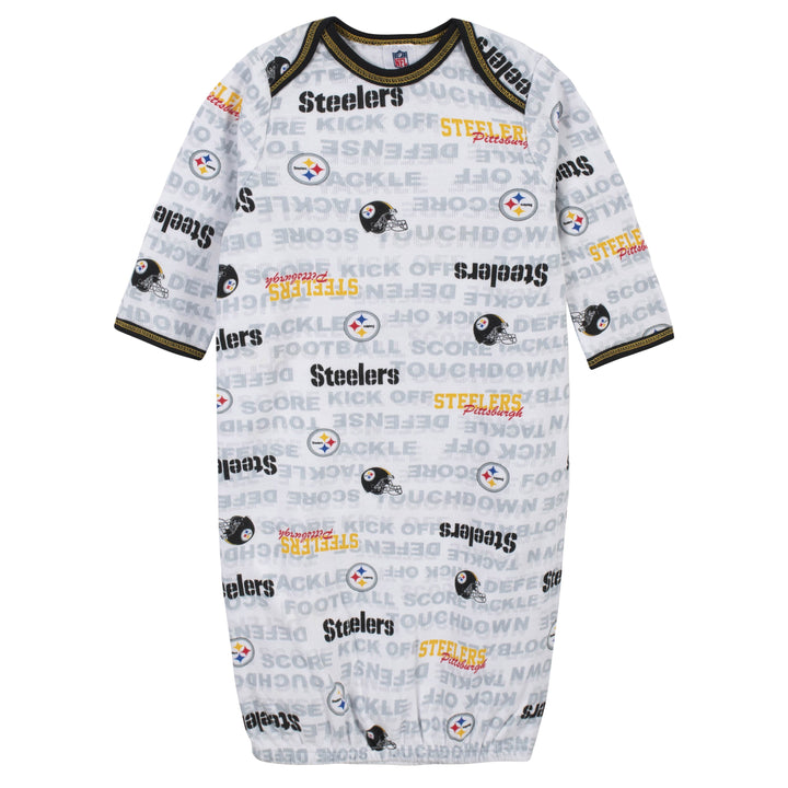 Baby Boys 3-Piece Pittsburgh Steelers Bodysuit, Gown, and Cap Set-Gerber Childrenswear