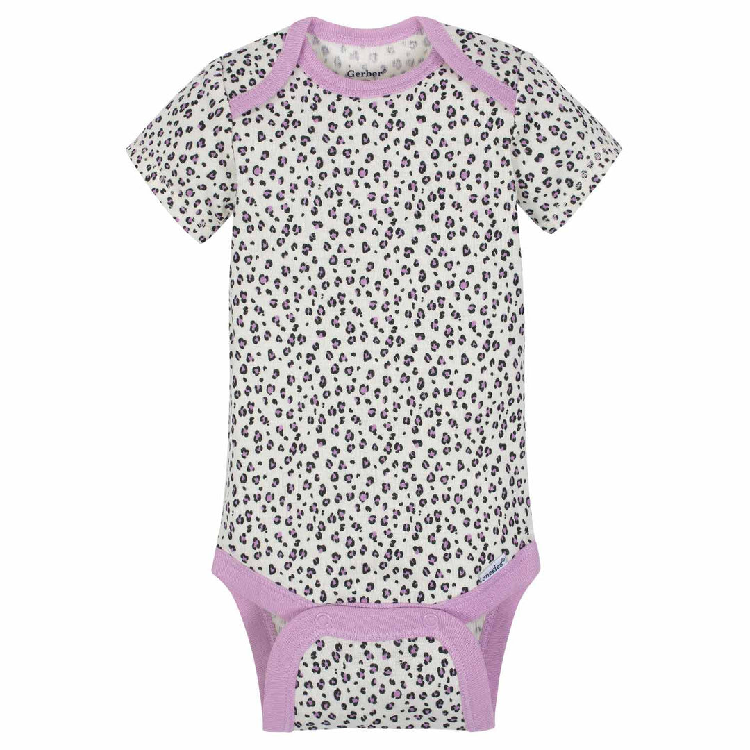5-Pack Girls Cat Short Sleeve Onesies® Bodysuits-Gerber Childrenswear