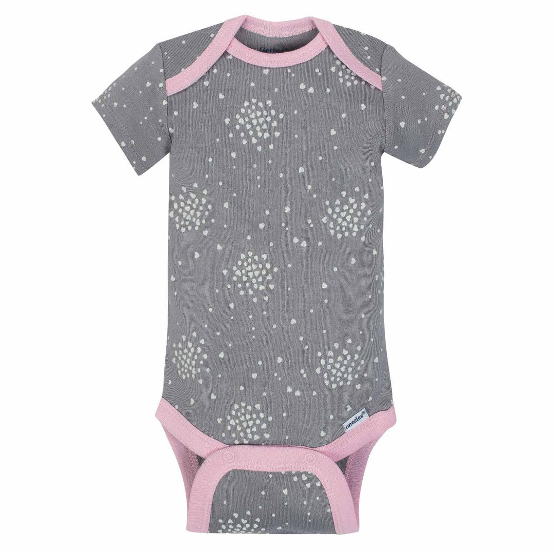 5-Pack Girls Clouds Short Sleeve Onesies® Bodysuits-Gerber Childrenswear