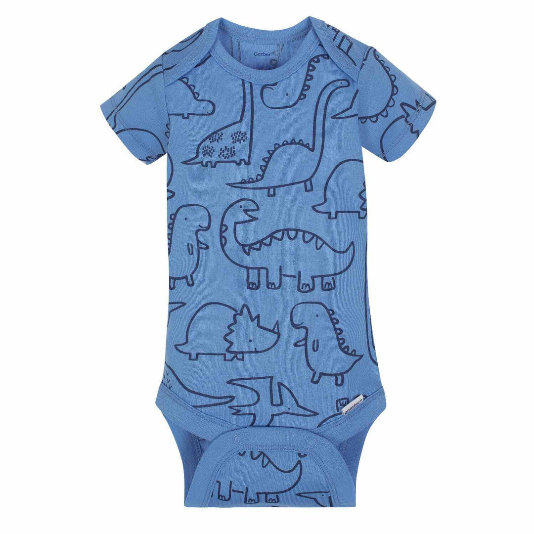 5-Pack Boys Dinosaur Short Sleeve Onesies® Bodysuits-Gerber Childrenswear