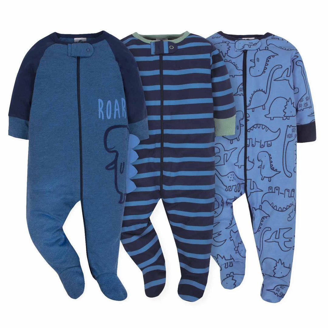3-Pack Boys Dinosaur Sleep N' Play - Limited Edition-Gerber Childrenswear