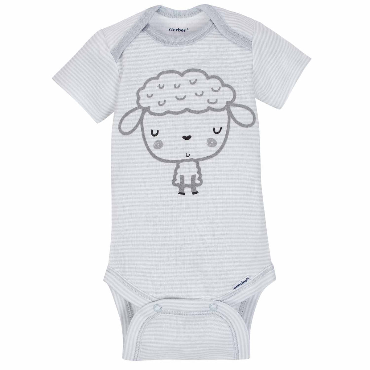 5-Pack Neutral Sheep Short Sleeve Onesies® Bodysuits-Gerber Childrenswear