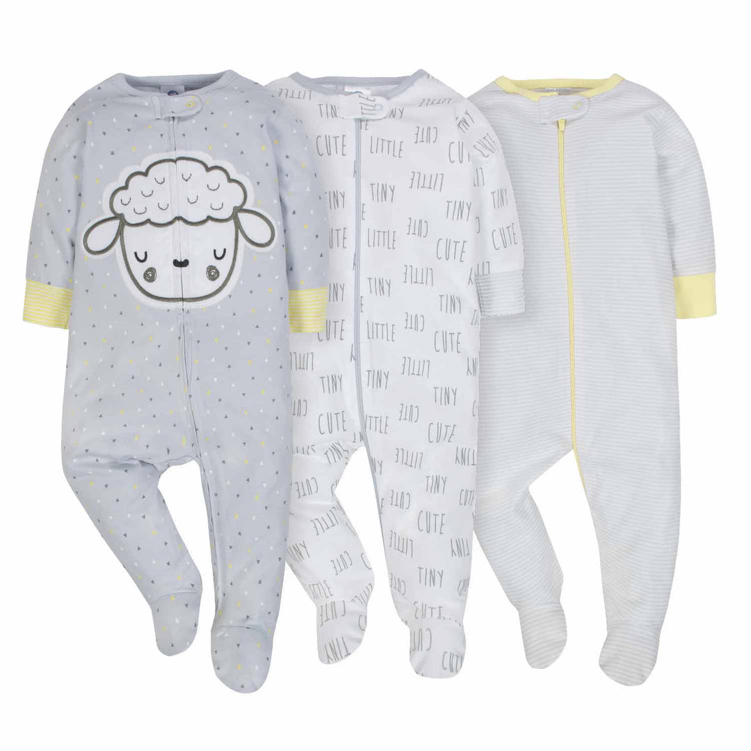3-Pack Neutral Sheep Sleep N' Play - Limited Edition-Gerber Childrenswear