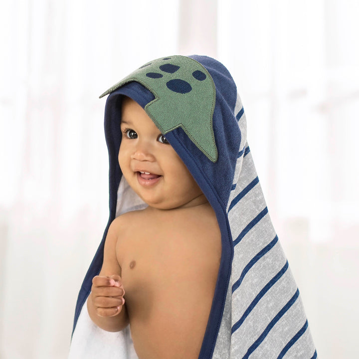 Baby Boys Dino Hooded Bath Wrap
