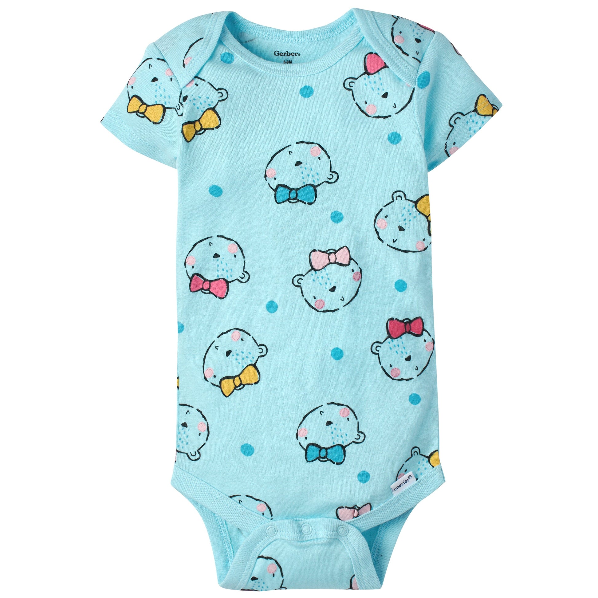 5-Pack Baby Girls Bear Short Sleeve Onesies® Bodysuits