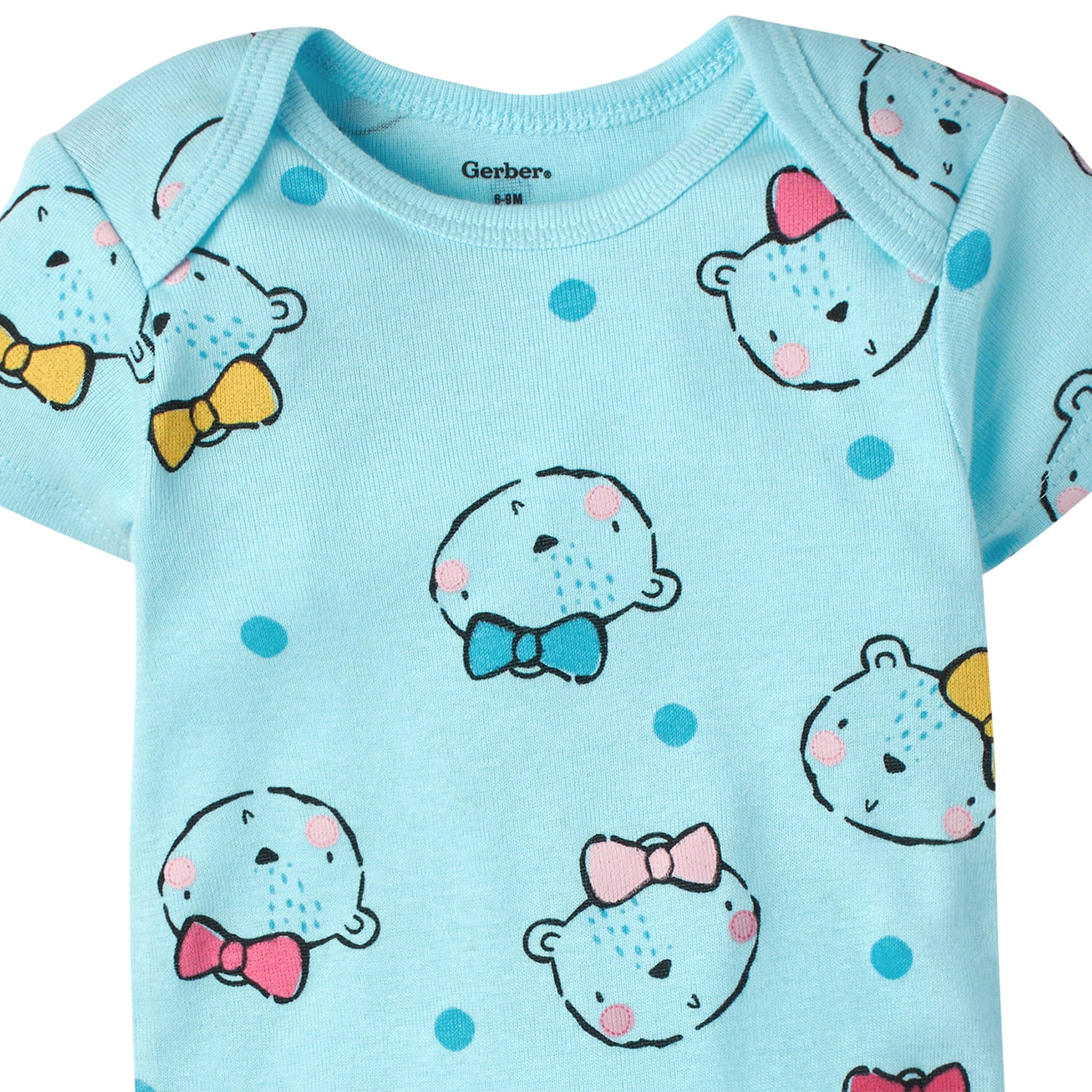 5-Pack Baby Girls Bear Short Sleeve Onesies® Bodysuits