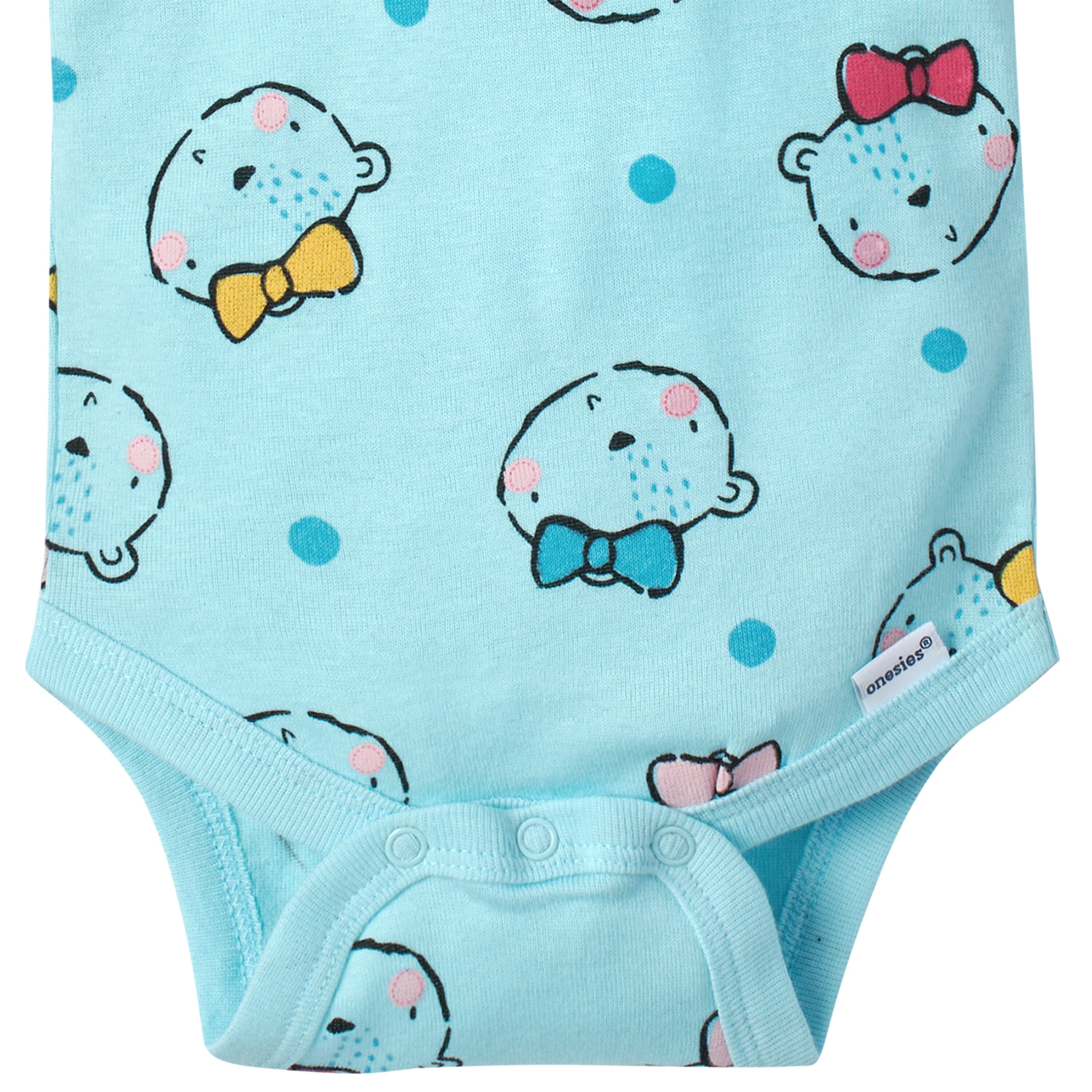 5-Pack Baby Girls Bear Short Sleeve Onesies® Bodysuits