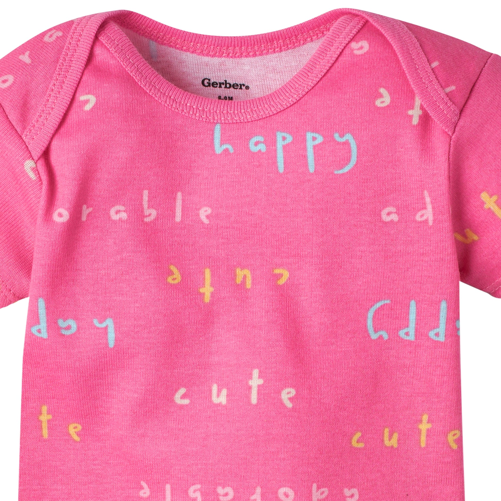 5-Pack Baby Girls Bear Short Sleeve Onesies® Bodysuits