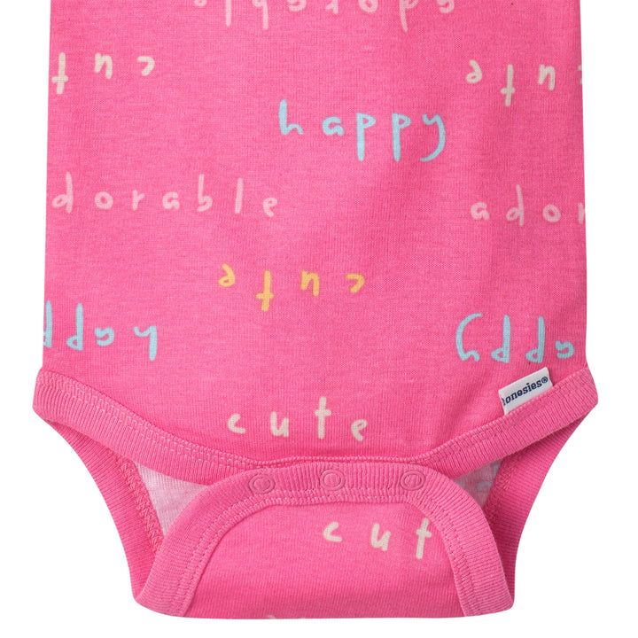 5-Pack Baby Girls Bear Short Sleeve Onesies® Bodysuits