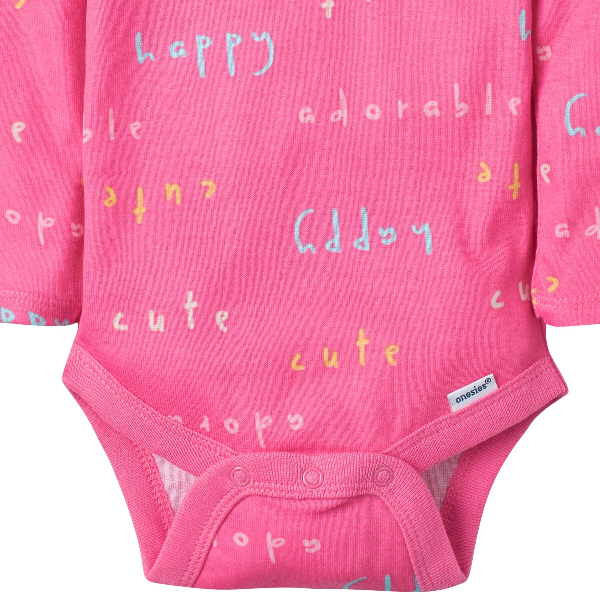 5-Pack Baby Girls Bear Long Sleeve Onesies® Bodysuits