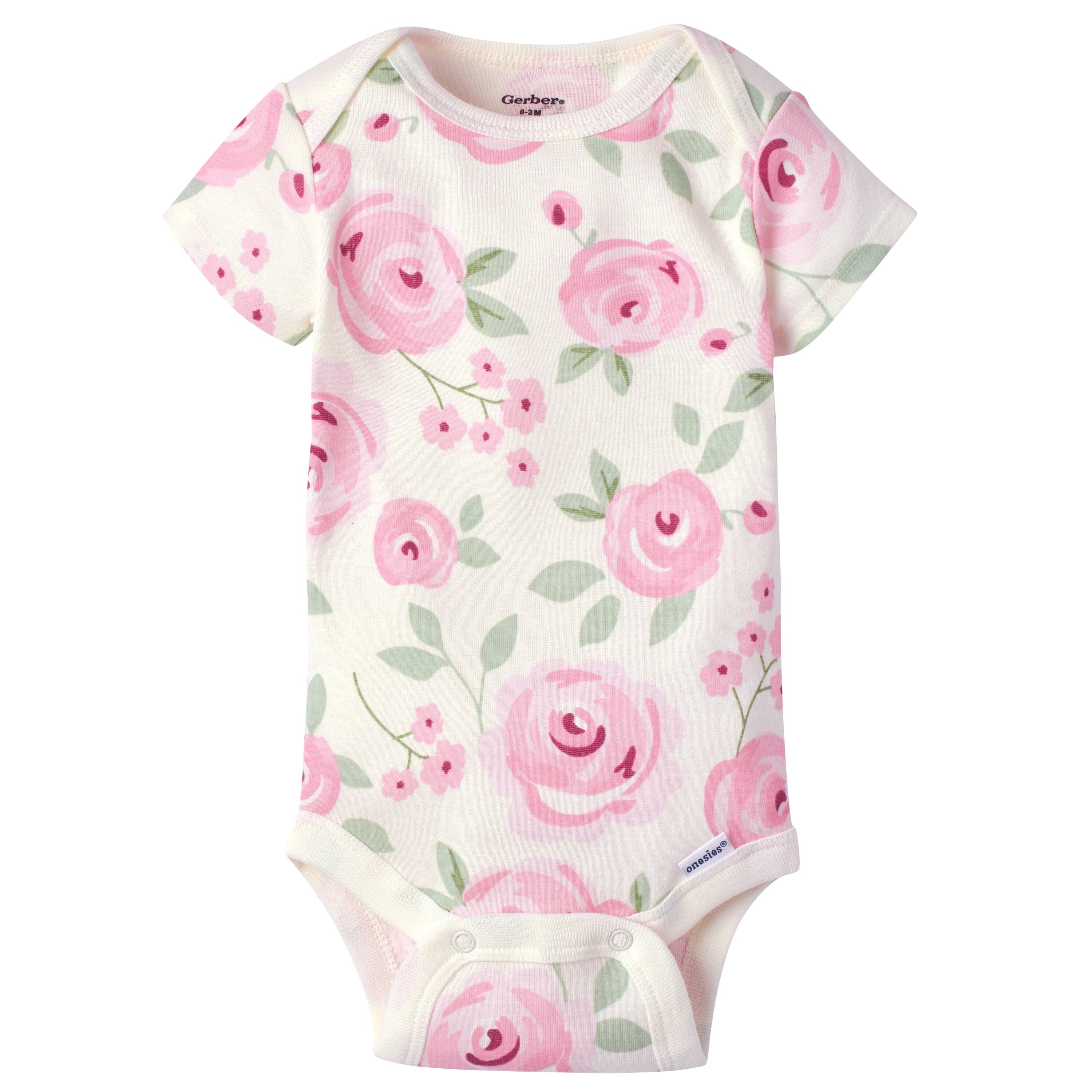 5-Pack Baby Girls Floral Short Sleeve Onesies® Bodysuits