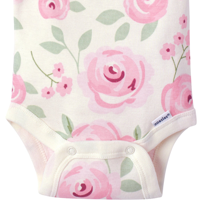 5-Pack Baby Girls Floral Short Sleeve Onesies® Bodysuits