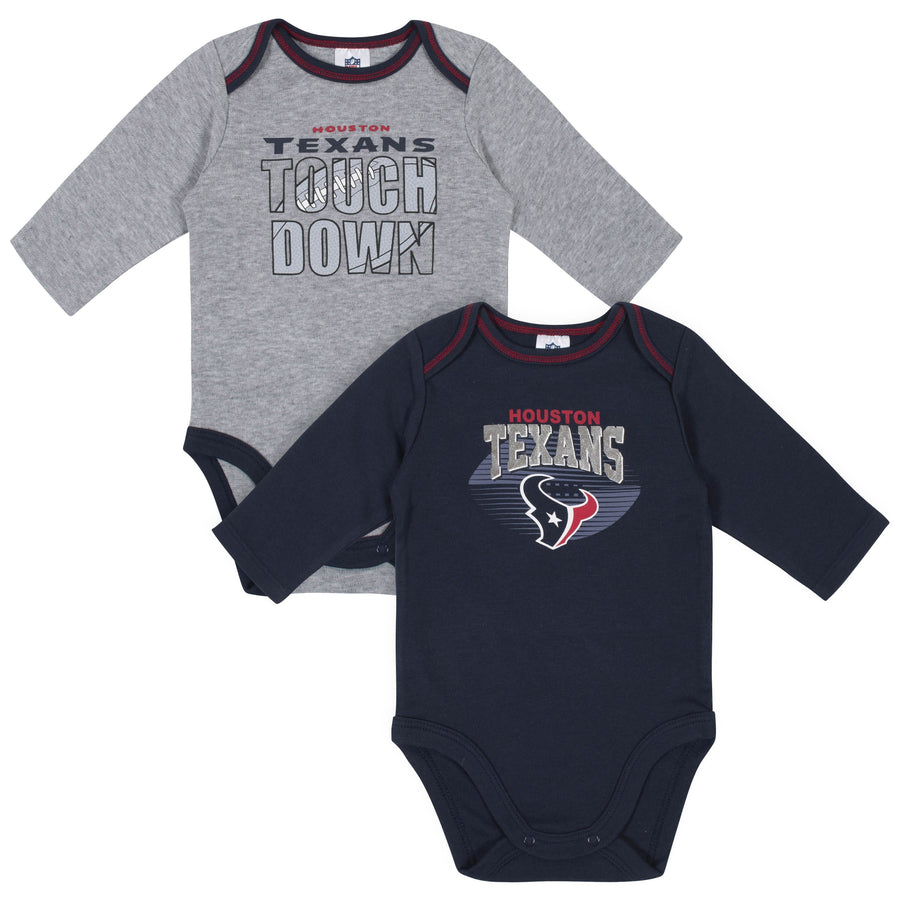 Baby Boys Houston Texans Long Sleeve Bodysuit, 2-pack -Gerber Childrenswear