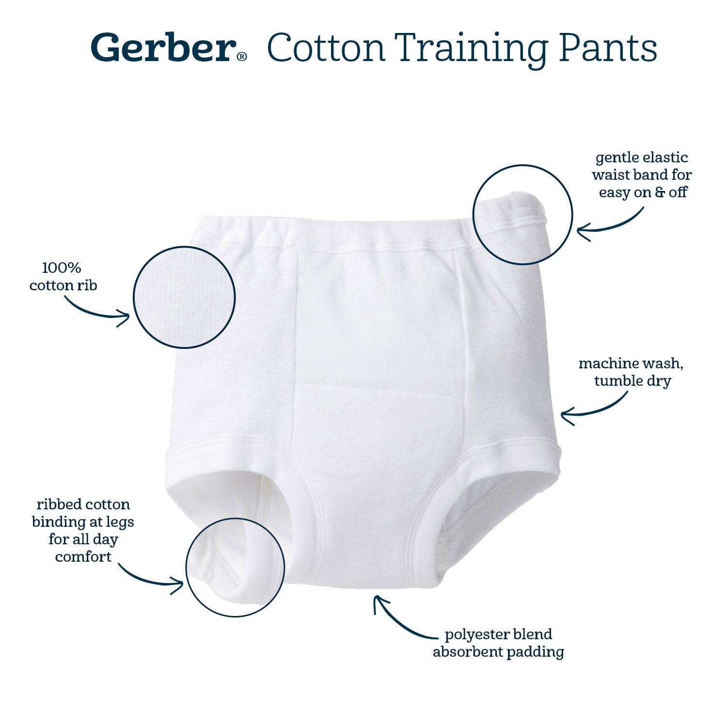 Gerber Toddler Boy Training Pants 4Pack 2T  3T  Walmartcom