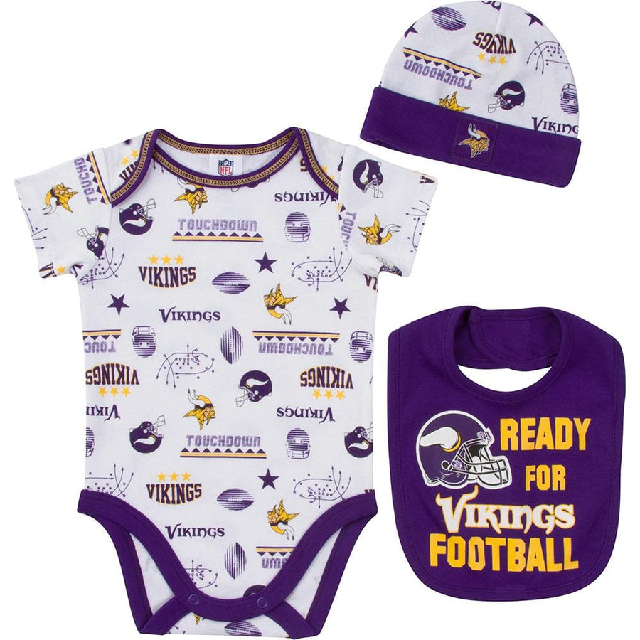 Vikings Baby Boy Bodysuit, Cap and Bib Set-Gerber Childrenswear
