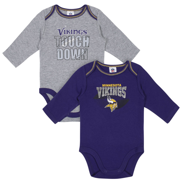 Baby Boys Minnesota Vikings Long Sleeve Bodysuit, 2-pack -Gerber Childrenswear