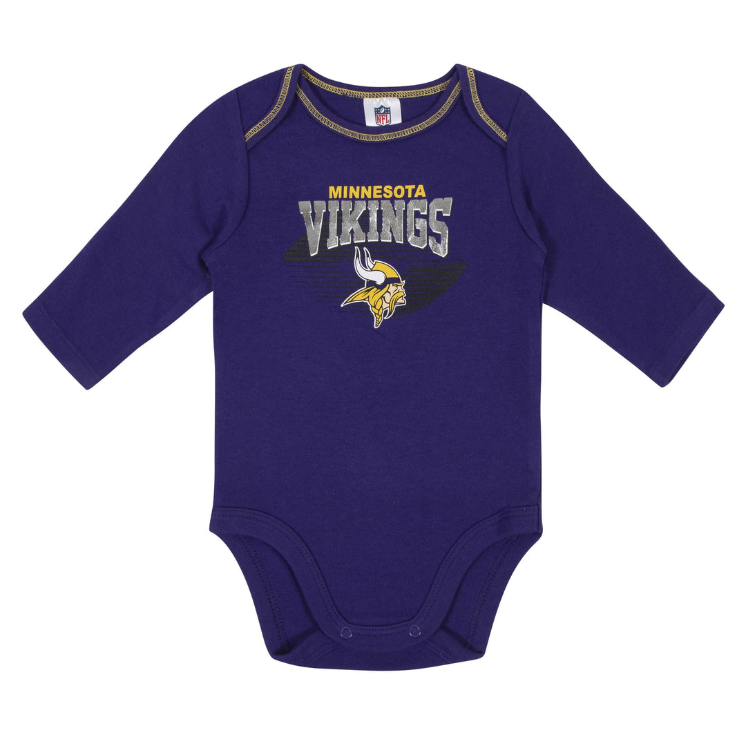 Baby Boys Minnesota Vikings Long Sleeve Bodysuit, 2-pack -Gerber Childrenswear