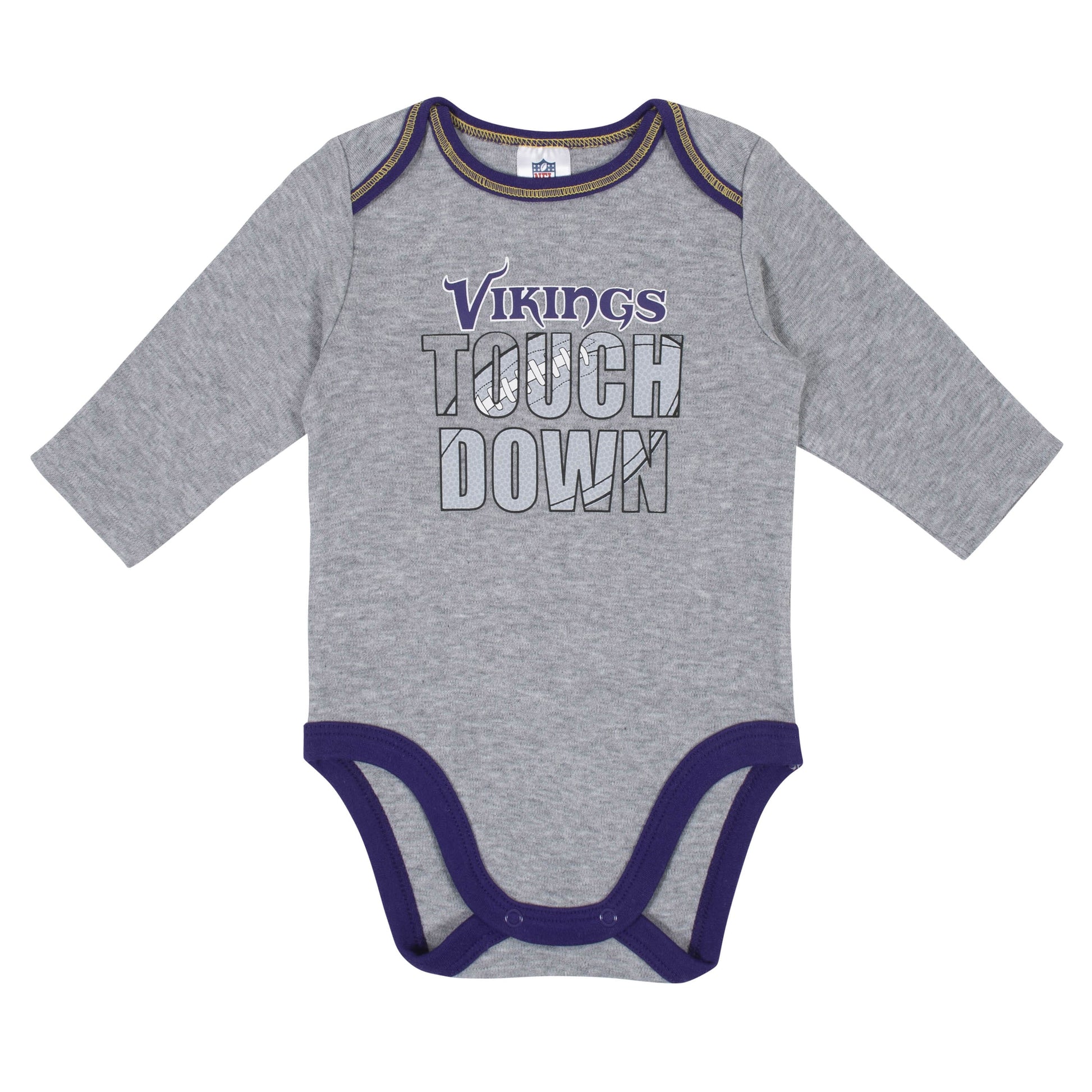Baby Boys Minnesota Vikings Long Sleeve Bodysuit, 2-pack -Gerber Childrenswear