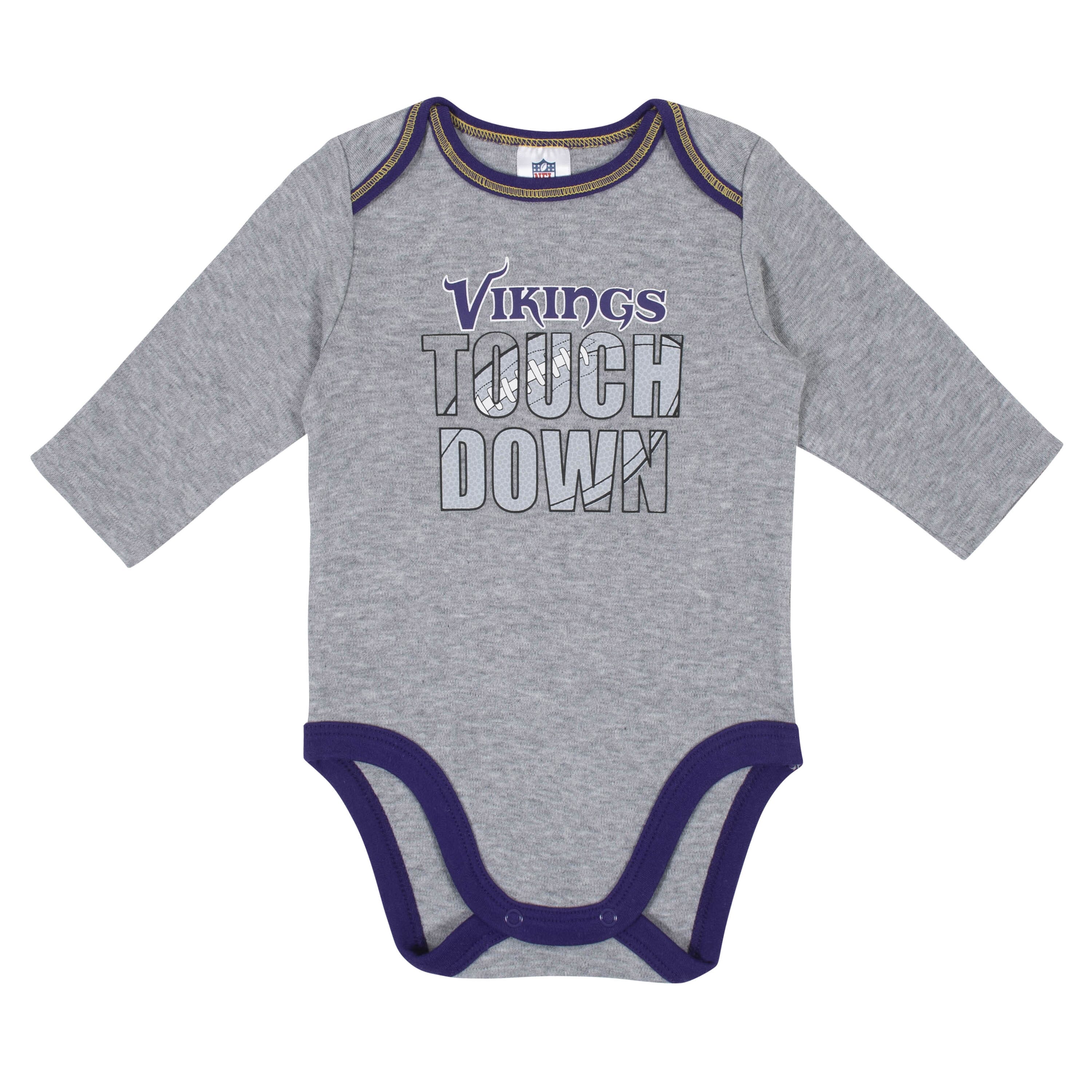 Baby Boys Minnesota Vikings Long Sleeve Bodysuit, 2-pack -Gerber Childrenswear