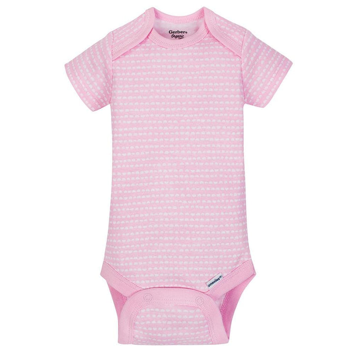5-Pack Girls Organic Bunny Short Sleeve Onesies® Bodysuits-Gerber Childrenswear