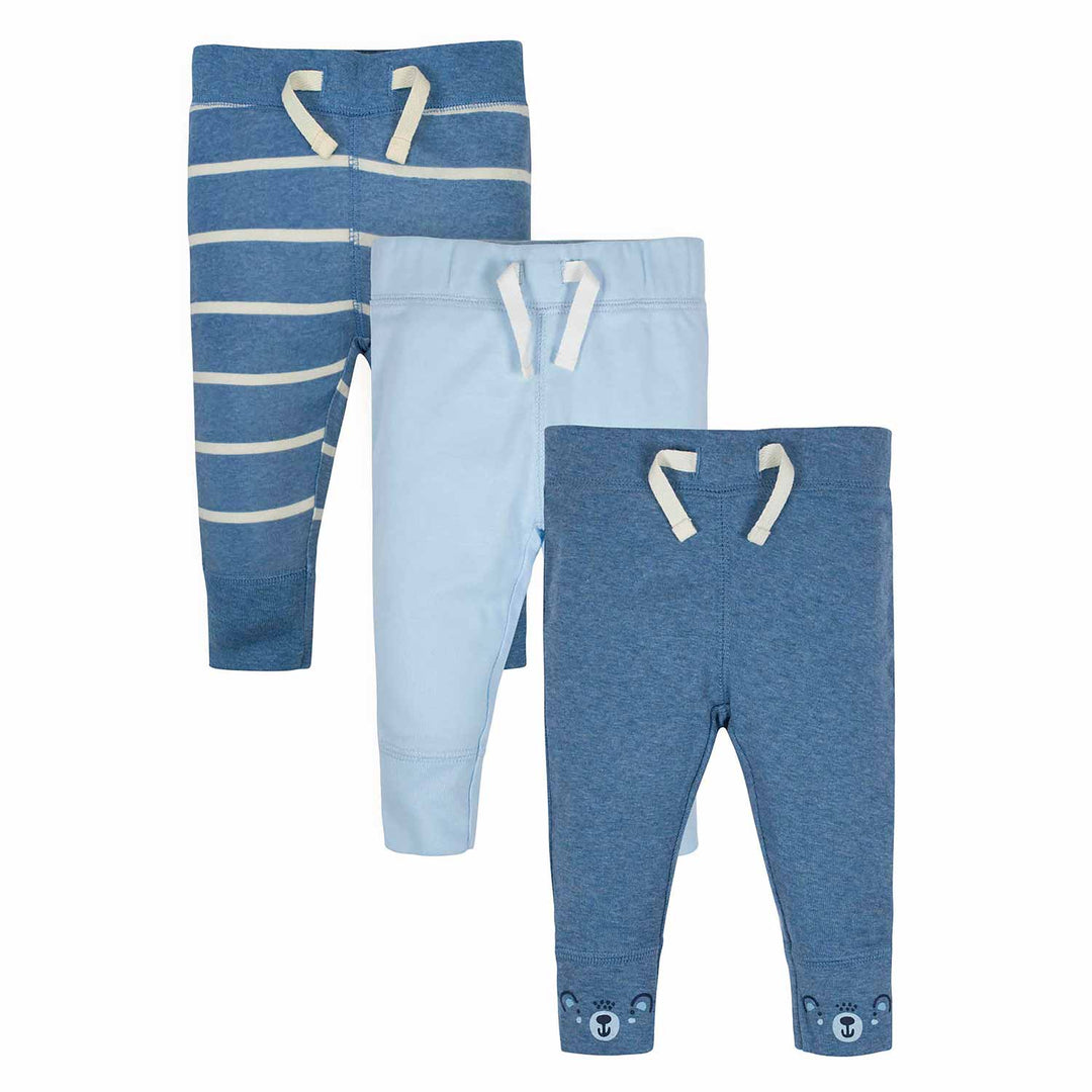Baby Boys' 3-Pack Organic Teddy Active Pants