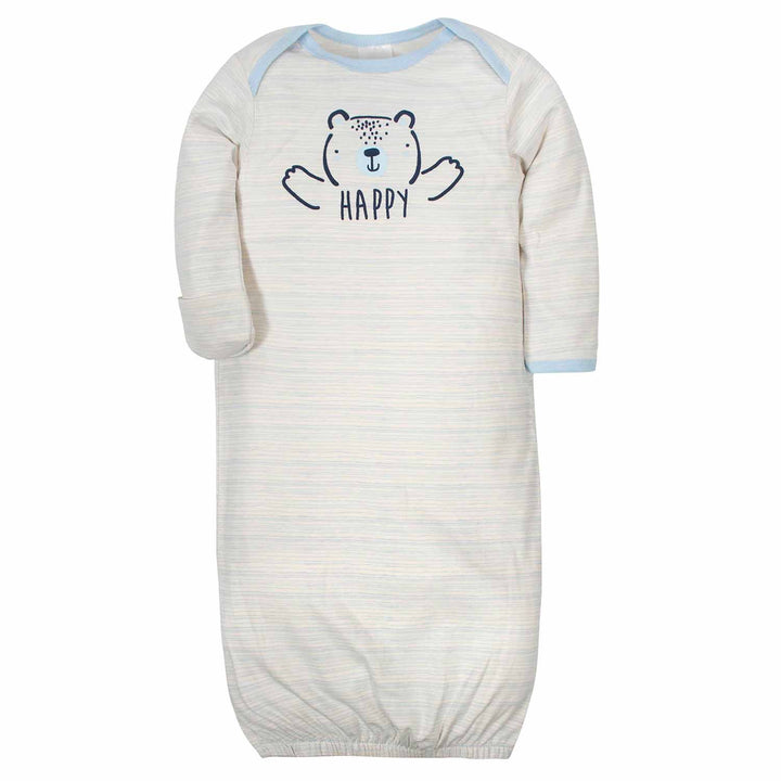Baby Boys' 2-Pack Organic Teddy Gowns-Gerber Childrenswear