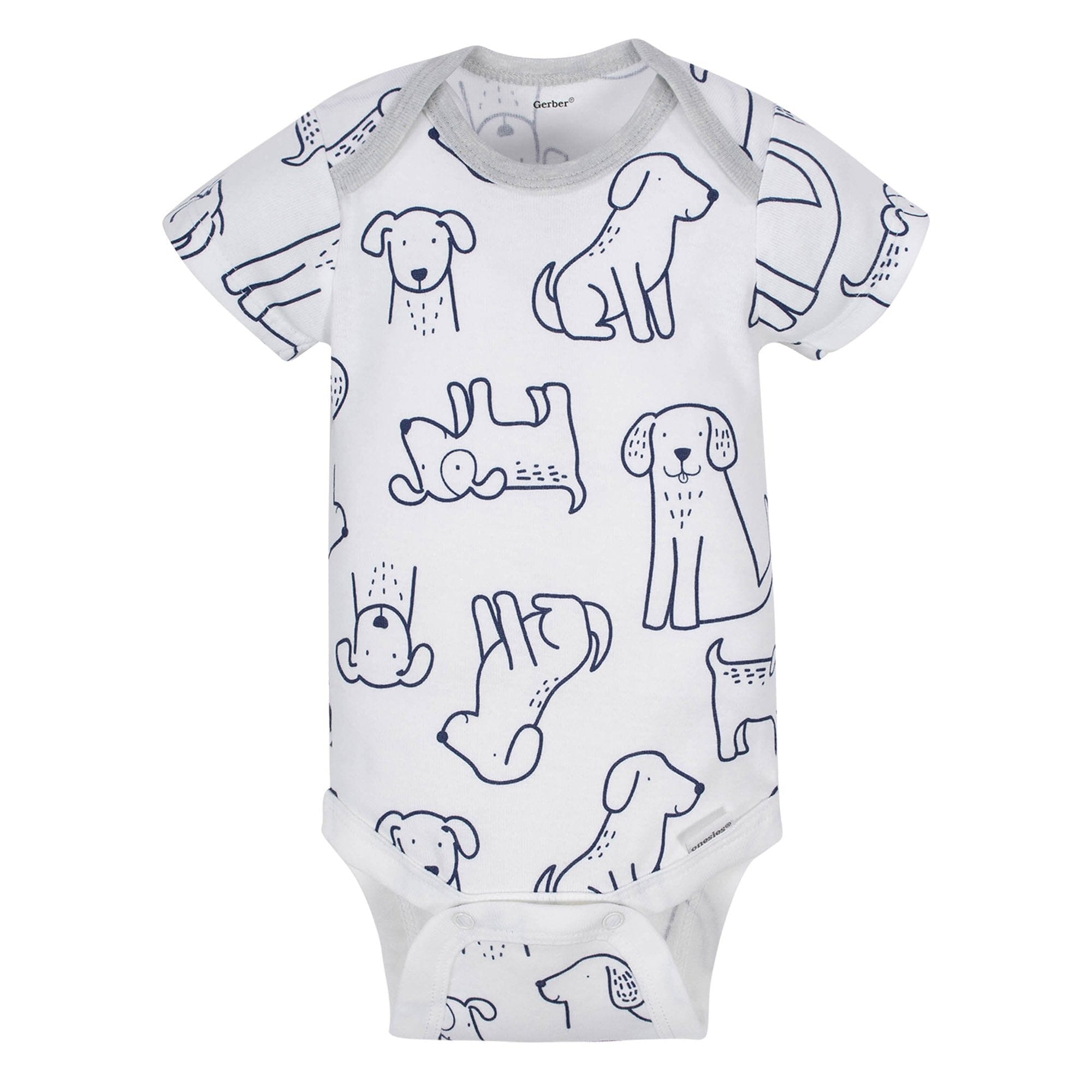 8-Pack Baby Boy Short Sleeve Puppy Onesies® Brand Bodysuits