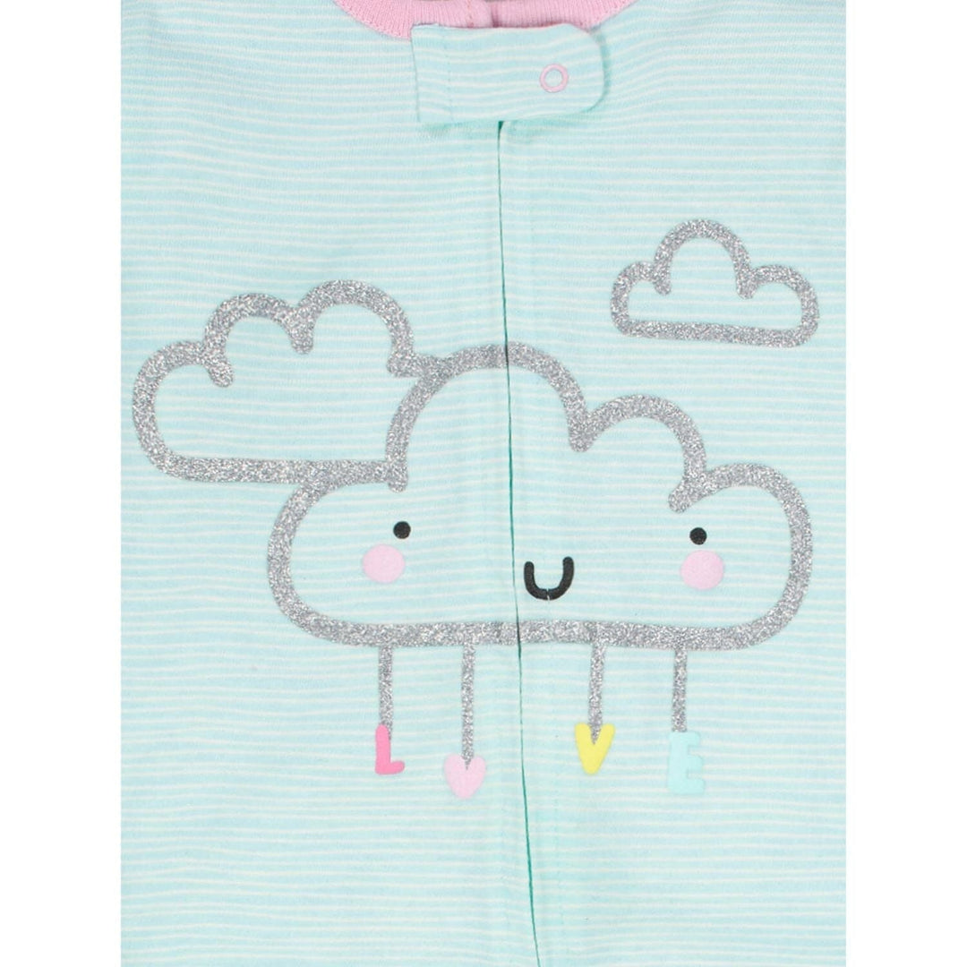Baby Girls' 2-Pack Organic Clouds Sleep 'n Plays