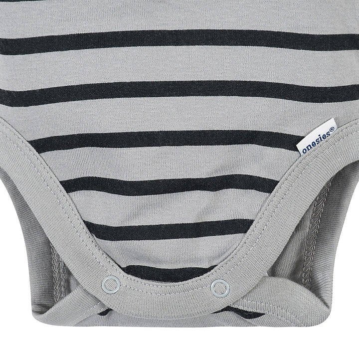 Baby Boys Stripe Organic Short Sleeve Onesies® Brand Bodysuit