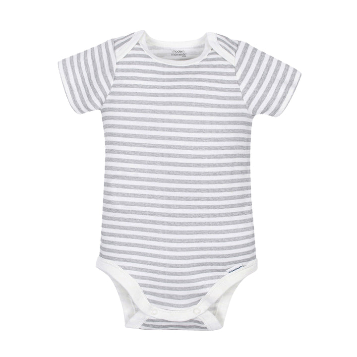 4-Pack Baby Girls Gray Floral Short Sleeve Onesies® Bodysuits