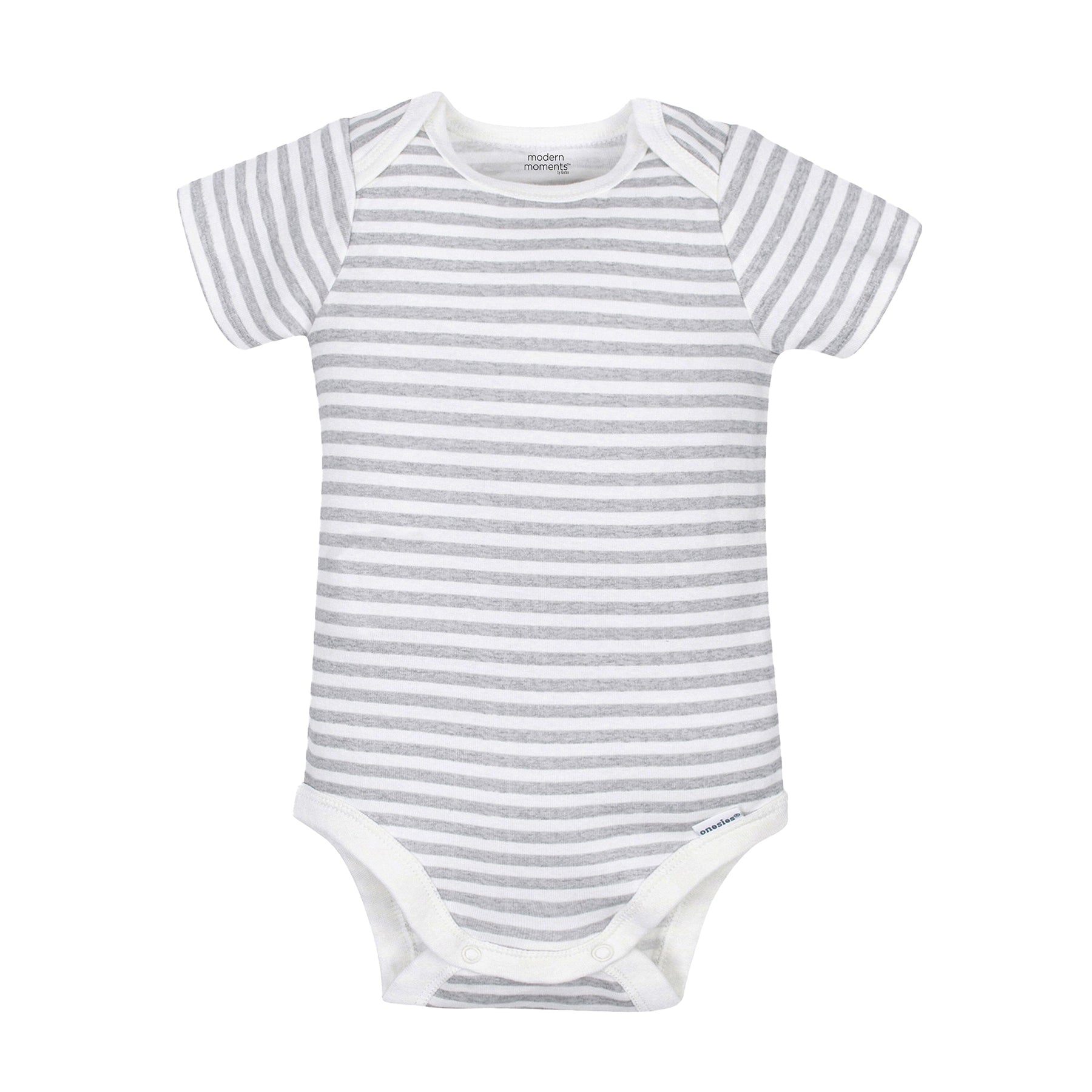 4-Pack Baby Girls Gray Floral Short Sleeve Onesies® Bodysuits – Gerber ...