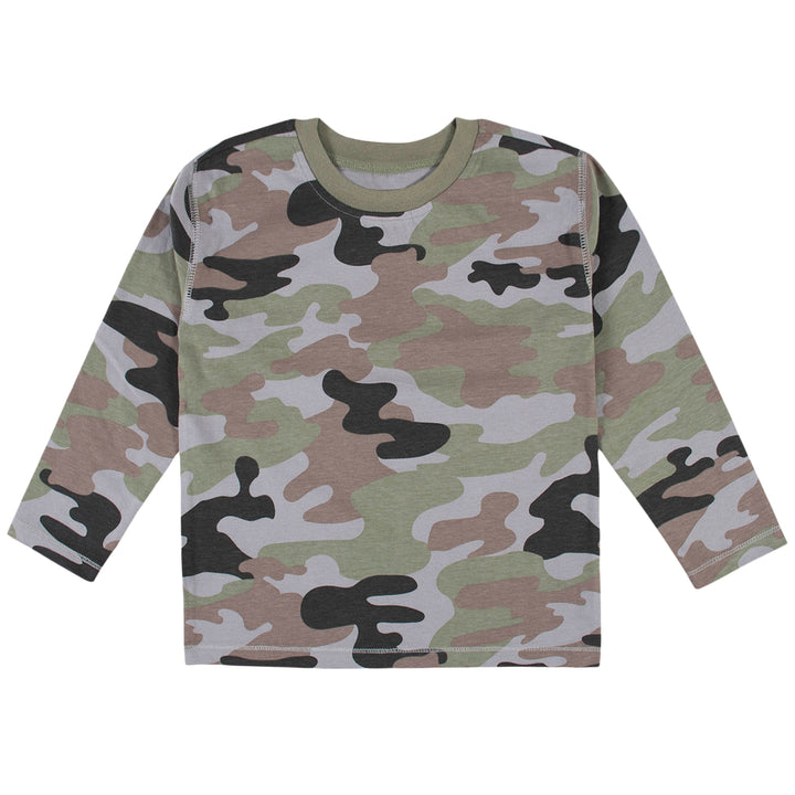 3-Pack Infant & Toddler Boys Gray & Camo Long Sleeve Tees