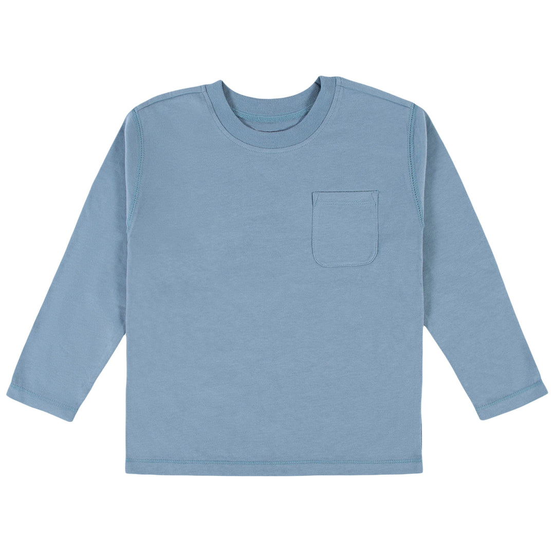 3-Pack Infant & Toddler Boys Blue Long Sleeve Tees