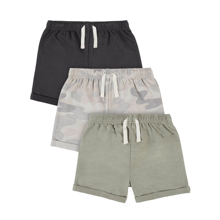 3-Pack Infant & Toddler Boys Camo & Seagrass Shorts