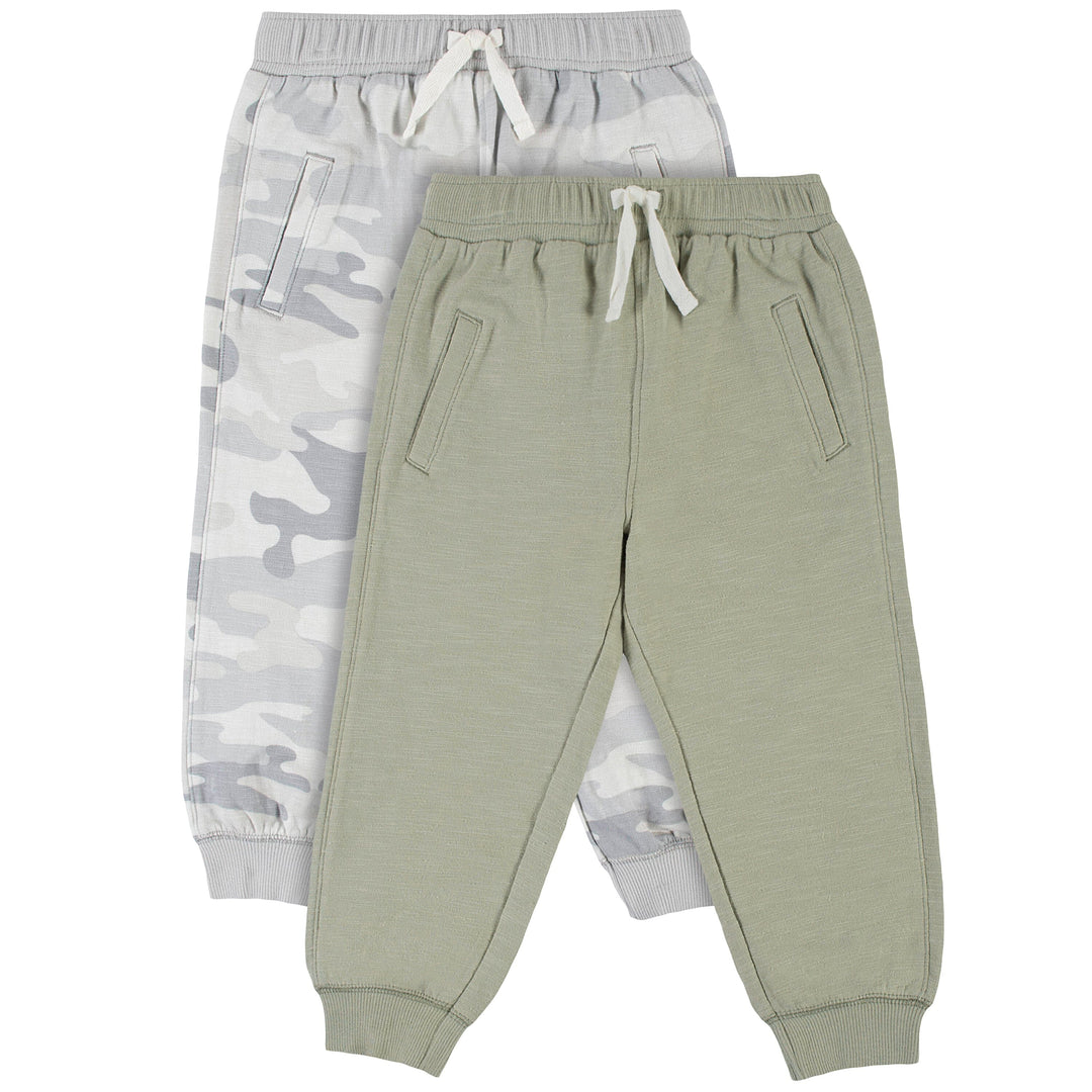 2-Pack Infant & Toddler Boys Camo & Seagrass Pocketed Joggers