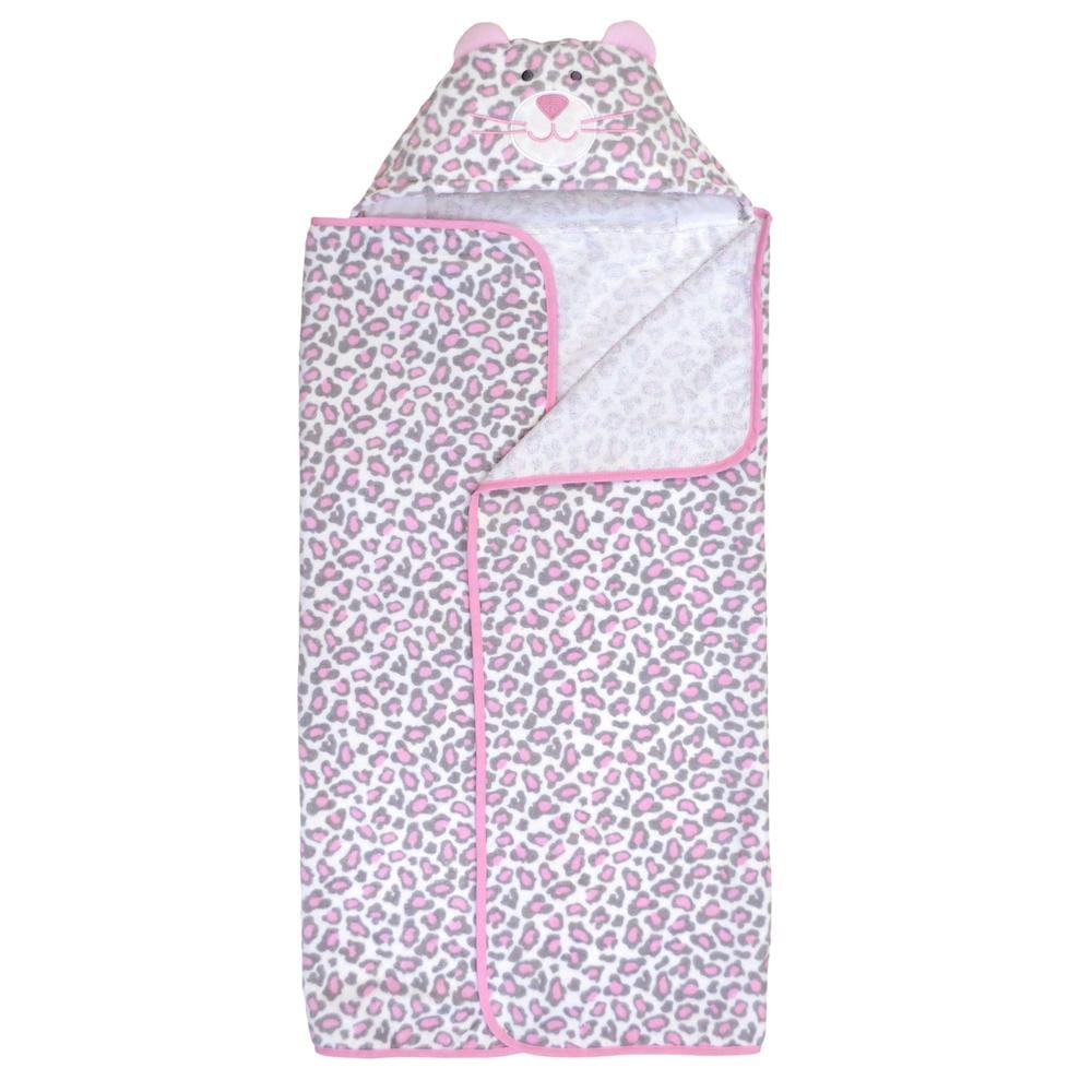 Welcome to the Circus Hooded Bath Wrap, Pink Leopard-Gerber Childrenswear