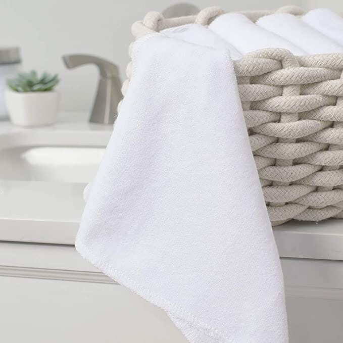 6-Pack White Terry Washcloths