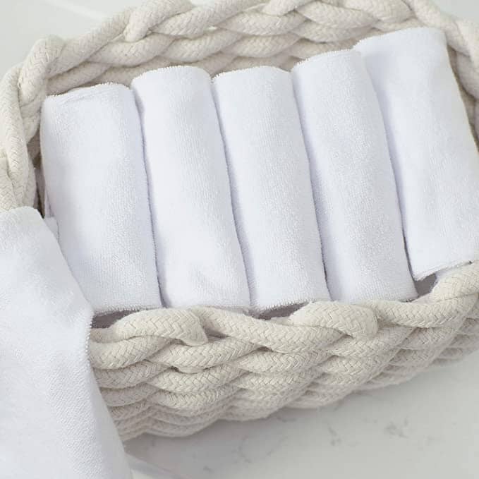 6-Pack White Terry Washcloths