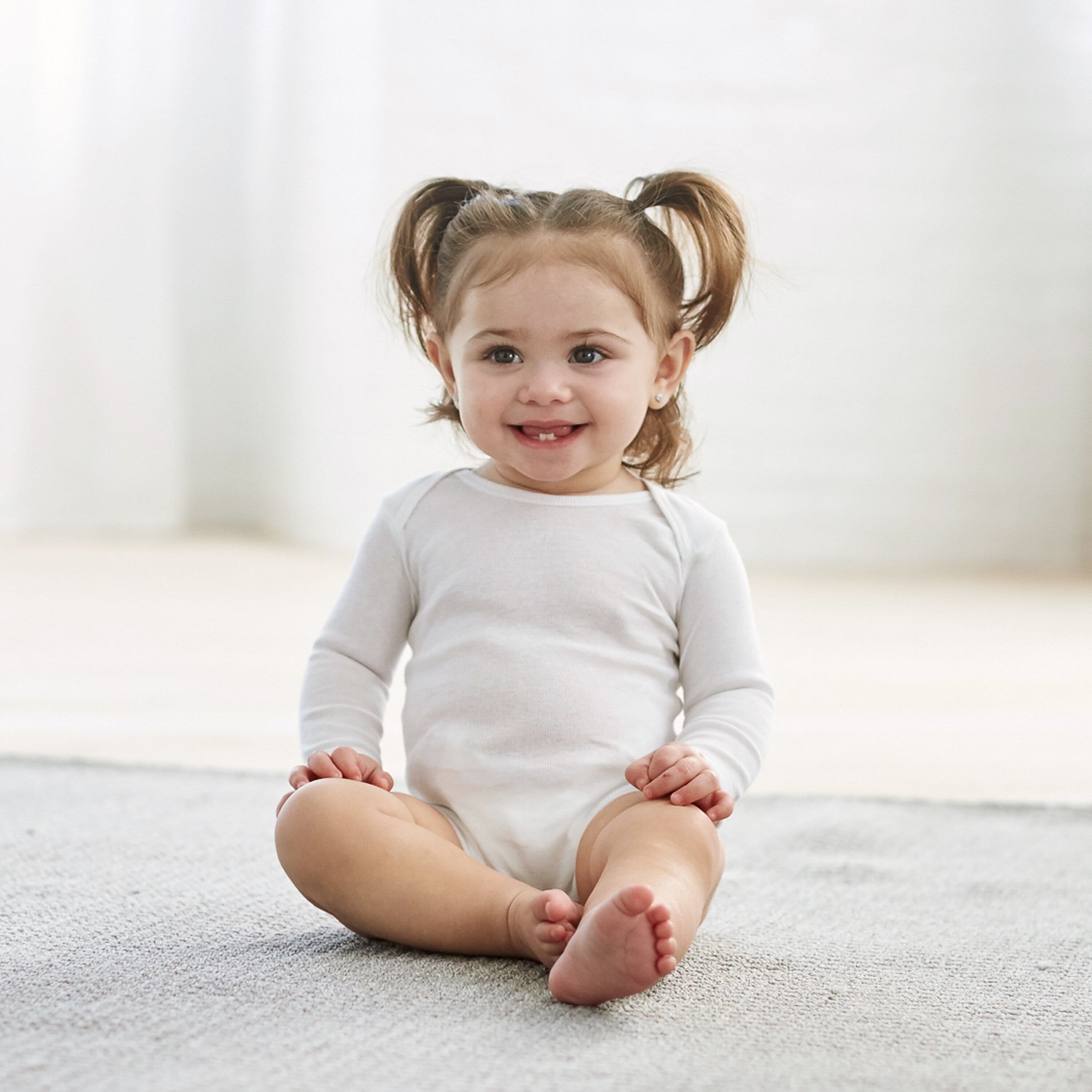 3-Pack White Long Sleeve Onesies® Bodysuits-Gerber Childrenswear